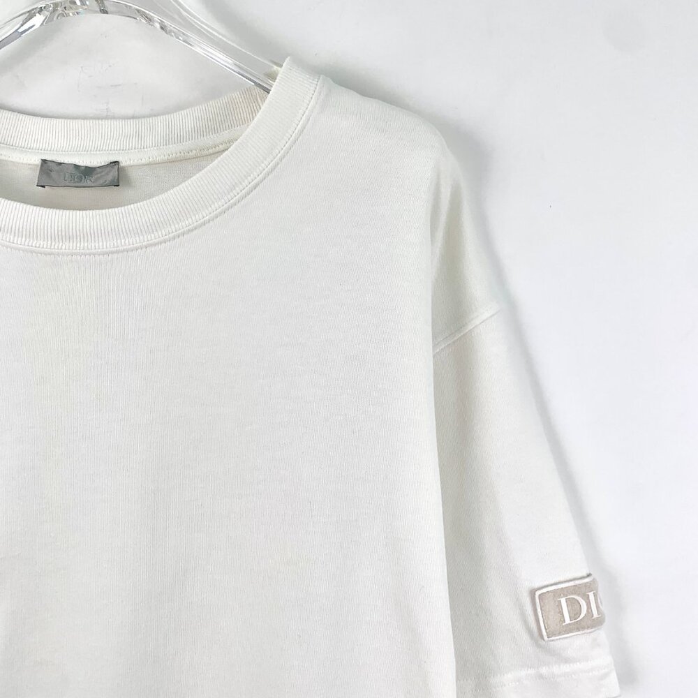 EM0092 Dior white logo badge cotton round neck short sleeve T-shirt XXL - Picture 3 of 8